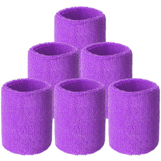 6 Pack Wrist Sweatbands Tennis Wrist Bands Absorbent Sweatbands for Football Basketball Running Athletic Sports and Working Out