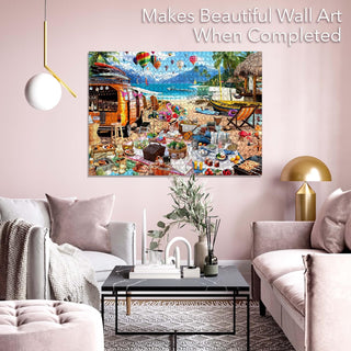 BRAIN TREE Amsterdam 1000 Piece Puzzles for Adults Kids 12+ Unique Puzzles 4 Puzzle Sorting Trays, Droplet Technology for Anti Glare & Soft Touch 27.5Lx19.5W Inch