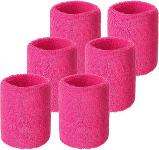 6 Pack Wrist Sweatbands Tennis Wrist Bands Absorbent Sweatbands for Football Basketball Running Athletic Sports and Working Out