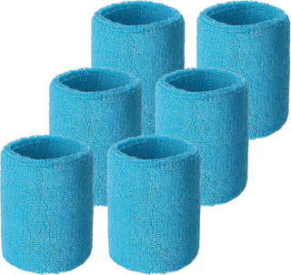 6 Pack Wrist Sweatbands Tennis Wrist Bands Absorbent Sweatbands for Football Basketball Running Athletic Sports and Working Out