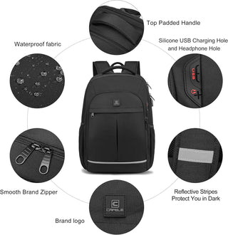 CAFELE Anti-Theft Laptop Backpack USB Travel Computer Backpack College Bookbag School Backpack