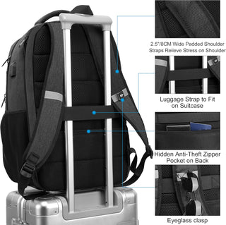 CAFELE Anti-Theft Laptop Backpack USB Travel Computer Backpack College Bookbag School Backpack