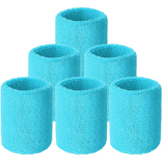 6 Pack Wrist Sweatbands Tennis Wrist Bands Absorbent Sweatbands for Football Basketball Running Athletic Sports and Working Out