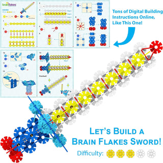 Brain Flakes Viahart Building Toy Set | 500 Piece | Interlocking Disc | STEM Toy | Building and Construction Set | Educational & Learning Toys For Kids, Children | Plastic