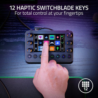 Razer Stream Controller: All-in-one Keypad for Streaming - 12 Haptic Switchblade Keys - 6 Tactile Analog Dials - 8 Programmable Buttons - Designed for Efficient Multi-Tasking