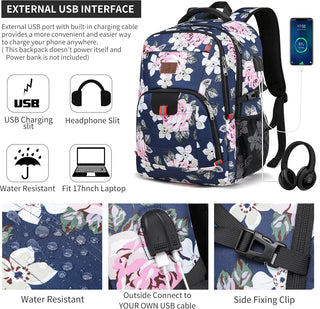 CAFELE Anti-Theft Laptop Backpack USB Travel Computer Backpack College Bookbag School Backpack
