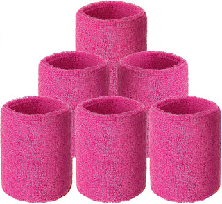 6 Pack Wrist Sweatbands Tennis Wrist Bands Absorbent Sweatbands for Football Basketball Running Athletic Sports and Working Out