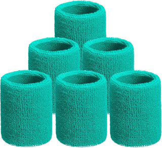 6 Pack Wrist Sweatbands Tennis Wrist Bands Absorbent Sweatbands for Football Basketball Running Athletic Sports and Working Out