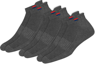 NAVYSPORT Men's Low Cut Athletic Cotton Cushion Ankle Socks with Sports Tab, Pack of 3 (Free Size)
