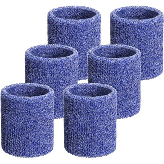 6 Pack Wrist Sweatbands Tennis Wrist Bands Absorbent Sweatbands for Football Basketball Running Athletic Sports and Working Out