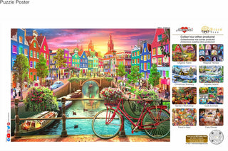 BRAIN TREE Amsterdam 1000 Piece Puzzles for Adults Kids 12+ Unique Puzzles 4 Puzzle Sorting Trays, Droplet Technology for Anti Glare & Soft Touch 27.5Lx19.5W Inch