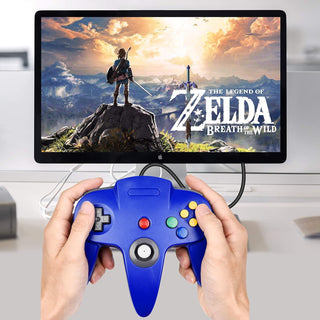 SAFFUN Classic N64 Controller, iNNEXT N64 Wired USB PC Game pad Joystick, N64 Bit USB Wired Game stick Joy pad Controller for Windows PC MAC Linux Raspberry Pi 3 Sega Genesis Higan (Grey)