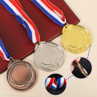 BoodLo 3 Pcs Number Medals Metal Gold Silver Bronze Award Medals with Ribbon Lockets Winner Rewards Children Sports Competition Prizes 2 inches