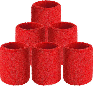 6 Pack Wrist Sweatbands Tennis Wrist Bands Absorbent Sweatbands for Football Basketball Running Athletic Sports and Working Out