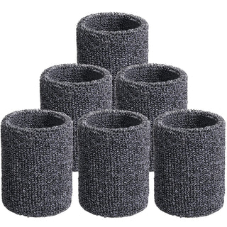 6 Pack Wrist Sweatbands Tennis Wrist Bands Absorbent Sweatbands for Football Basketball Running Athletic Sports and Working Out