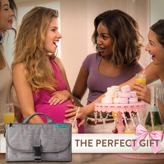 PYHLHY Portable Changing Mat, TAME Portable Diaper Changing Pad, Portable Changing Pad for Newborn Girl & Boy - Baby Changing Pad with Smart Wipes Pocket – Waterproof Travel Changing Kit (Grey)