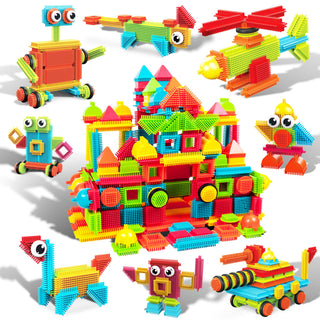 PicassoTiles 120pcs HedgehogTiles Building Block, Stacking Interlock Teeth Construction Sensory Gift STEM Toy for Kids Toddlers Age 3 + PTB120