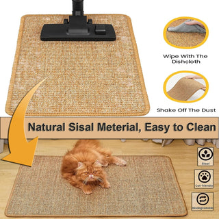 Cat Scratcher Mat, 23.6 X 15.7 Inch Natural Sisal Cat Scratch Mats, Horizontal Cat Floor Scratching Pad Rug, Protect Carpets and Sofas