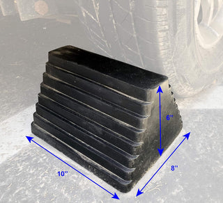 Maxxhaul 70472 Solid Rubber Heavy Duty Black Wheel Chock 2-Pack, 8" X 4" X 6"