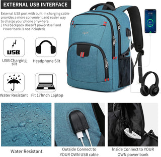 CAFELE Anti-Theft Laptop Backpack USB Travel Computer Backpack College Bookbag School Backpack
