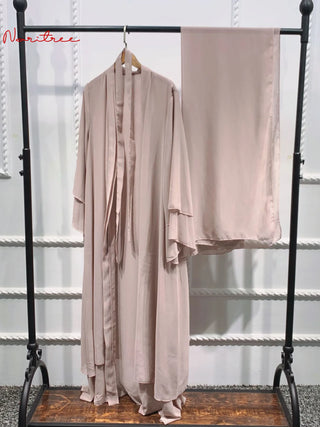 Fashion Chiffon Abaya Kimono Dubai Muslim Cardigan Abayas Women Casual Robe female Islam Clothes With Belt F2664
