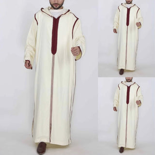Men Robe Muslim Clothes Loose Hoodies Arab Middle Robe Durable Kaftan Muslim Thobe Dubai Long Sleeve Gown Ethnic Clothes