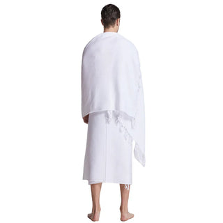 2PCS Islamic Men Prayer Ihram Pilgrimage Towel Muslim Arab Mecca Hajj Clothes Ramadan Boys Worship Costumes Shawl Jubba Thobe