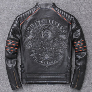 Harley Genuine Leather Clothes Men's Motorcycle Riding Motorcycle Clothing Slim Fit
