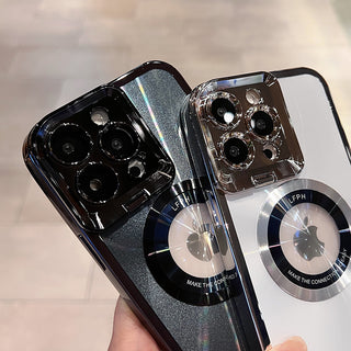 IPHONE CASES Electroplated Phone Case Luxury Plating CD Pattern Magsafe Bracket Case For  12 13 14 Pro Max Invisible Camera Stand Holder Lens Holder Magnetic Suction