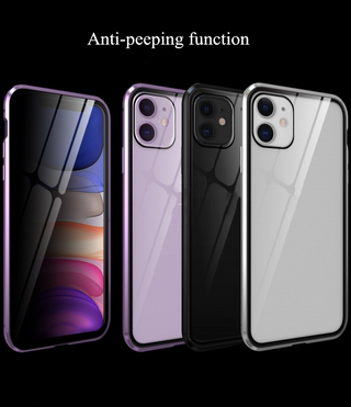 iphone Double-sided glass magnetic king mobile phone case no anti-peep function