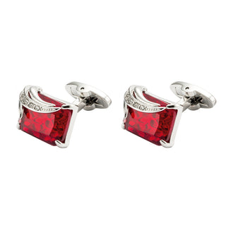 High Quality Red Crystal French Shirt Cufflinks