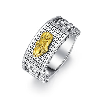 Feng Shui Ring Pixiu Mantra Ring Protection Wealth Adjustable Rings Gift for Women Men