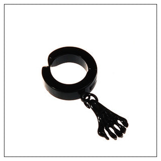 Tassel Black Earrings Without Pierced Cross Wolf Men And Women Tide Earrings