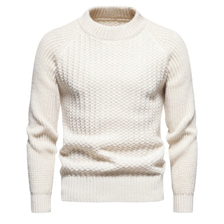 Men's Casual Loose Solid Color Round Neck Sweater