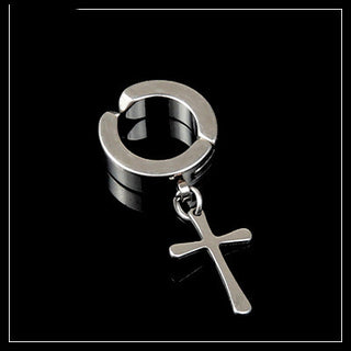 Tassel Black Earrings Without Pierced Cross Wolf Men And Women Tide Earrings