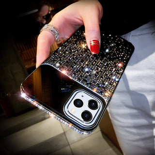 IPHONE VIP PHONE CASES European And American Punk Gradient Rhinestone Makeup Mirror Phone Case