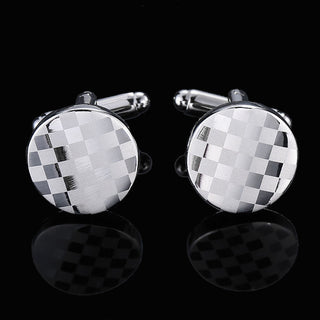 Men's Shirt French Cufflinks High Quality Enamel Vintage Pattern Laser Metal Cube Cufflinks