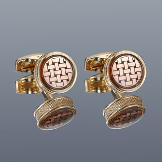 Stylish Round Gold Shirt Cufflink
