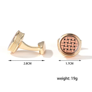Stylish Round Gold Shirt Cufflink