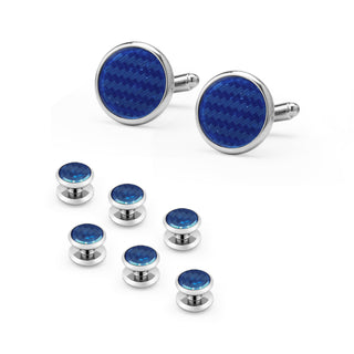 Men's Cufflinks French Shirt Round Drip Shell Cufflinks Cufflink Combo 8 Piece Set