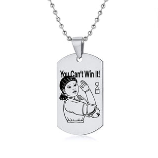 Engraved Squid Game Round Square Triangle Logo Stainless Steel Necklace Fashion Dog Tag Pendant Necklaces For Men Women