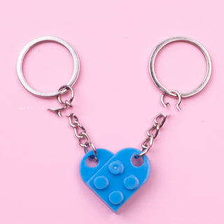 New Heart Key Chain Valentines Day Gift Blocks Can Split Key Link Couples