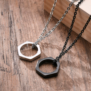 Hexagon Pendant Necklaces For Men Geometric Trangle Square