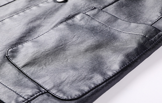 Men's Pu Leather Jacket For Young And Middle-aged Men's Casual Dad