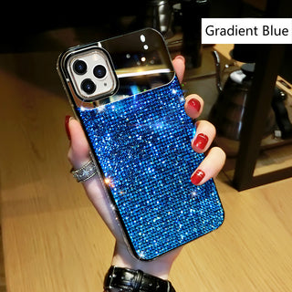 IPHONE VIP PHONE CASES European And American Punk Gradient Rhinestone Makeup Mirror Phone Case