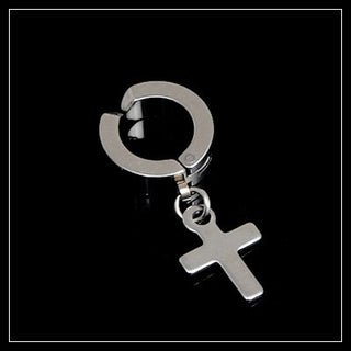 Tassel Black Earrings Without Pierced Cross Wolf Men And Women Tide Earrings