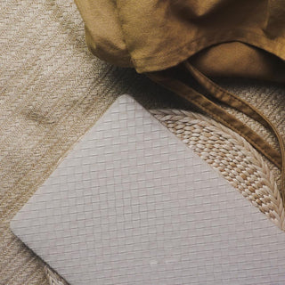Milk Tea Color Leather Woven Computer Case