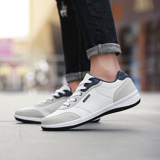 Fashion Light Sports Casual Men Shoes Autumn New Lace-Up Shoes Microfiber Leather Casual Shoes FLats Sneakers