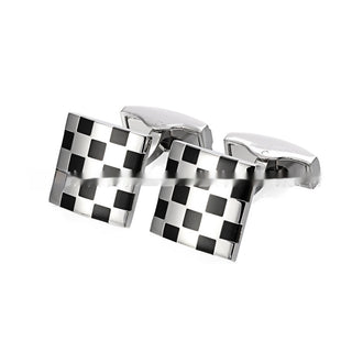 Men's Business Shirt French Plaid Enamel Cufflinks