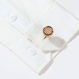 Stylish Round Gold Shirt Cufflink